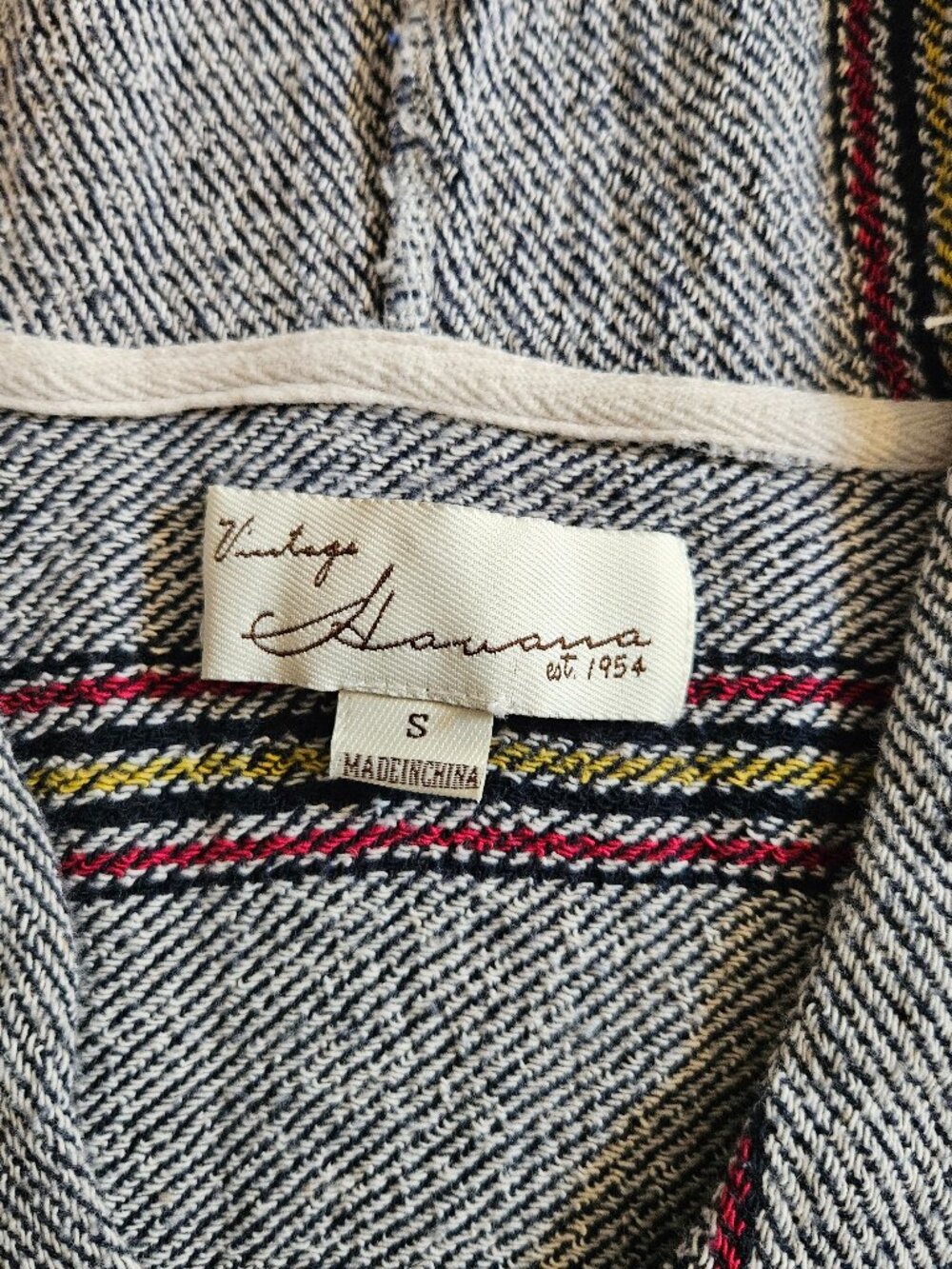 Vintage Havana Baja Hoodie Womens Small 100% Cotton Striped Crochet Trim Boho - Picture 4 of 9
